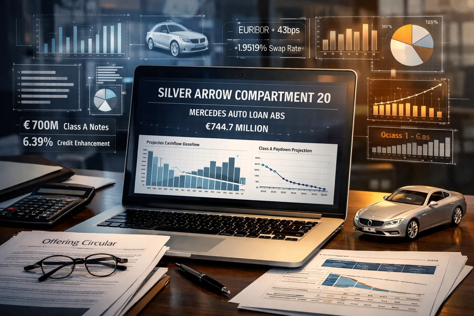 AI agent executing waterfall calculations on a live auto ABS deal